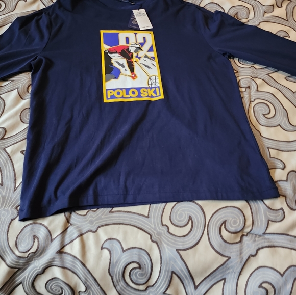 SOLD!!! Polo Ralph Lauren Men's Ski 92 Long Sleeve T-Shirt - Navy - LARGE - NWT - Picture 7 of 12